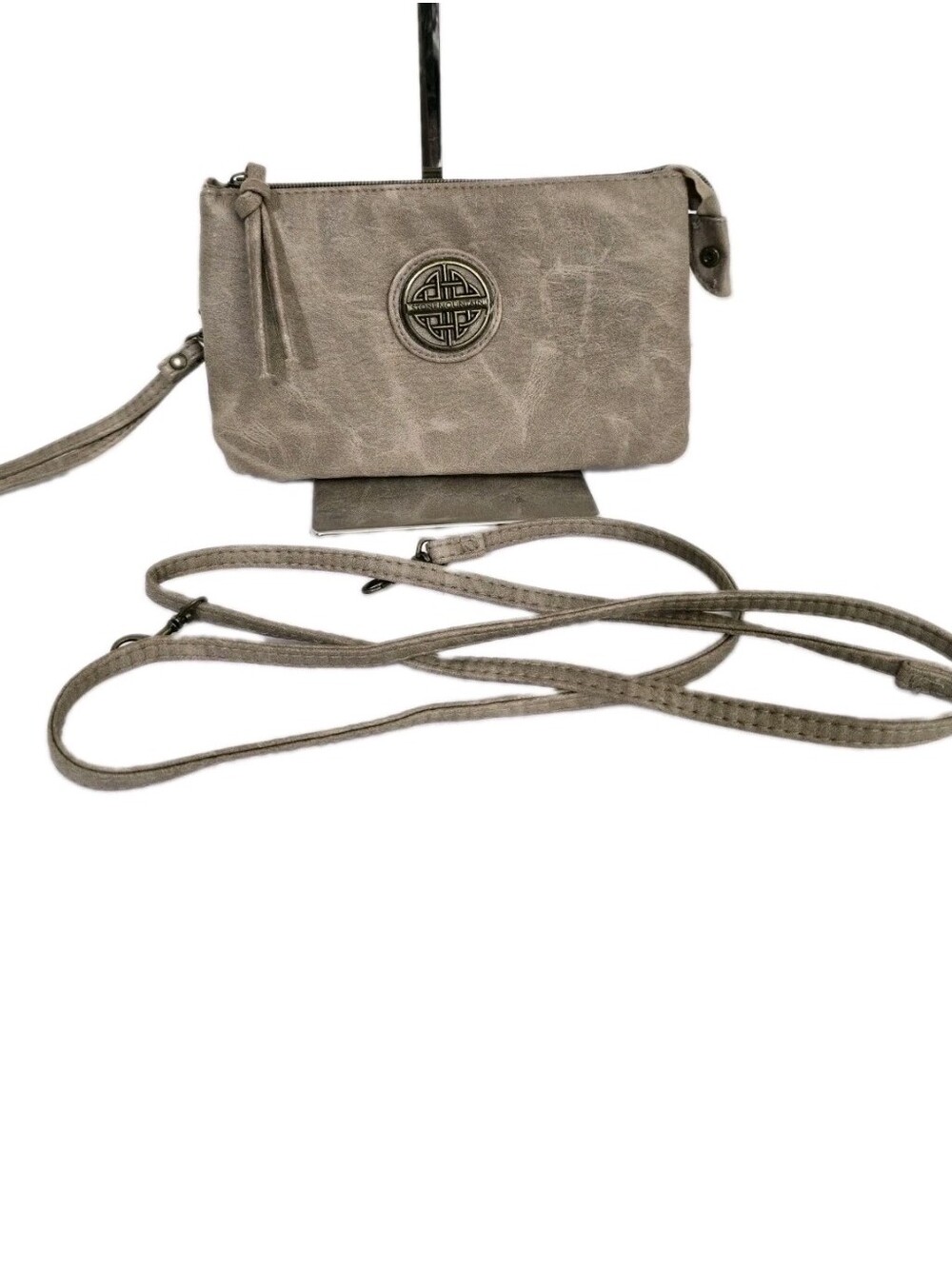 STONE MOUNTAIN Faux Leather Convertible Crossbody Purse Detachable Straps Taupe